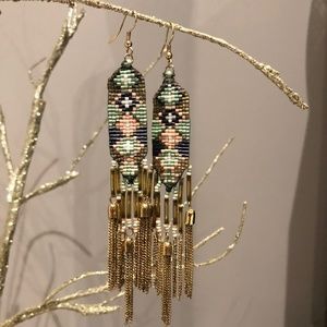 Beaded Fringe Earrings